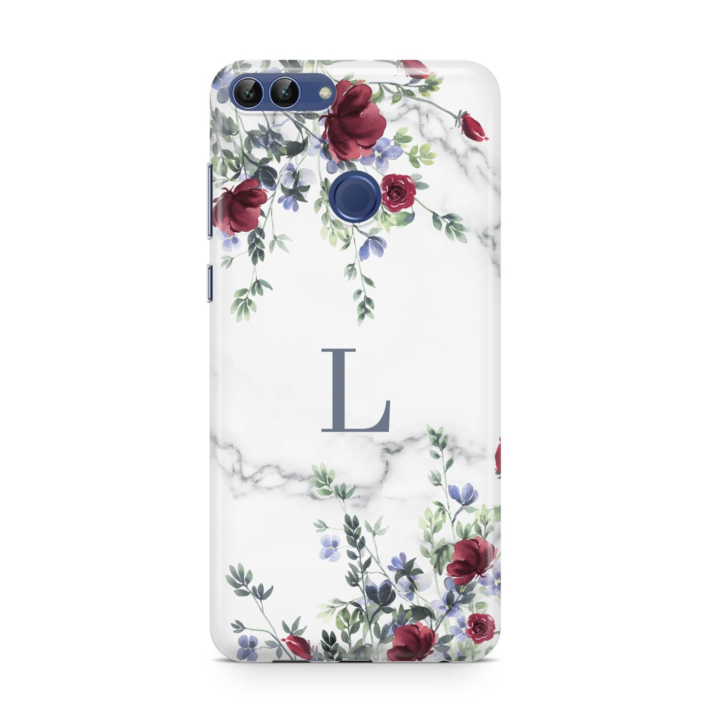 Floral Marble Monogram Personalised Huawei P Smart Case