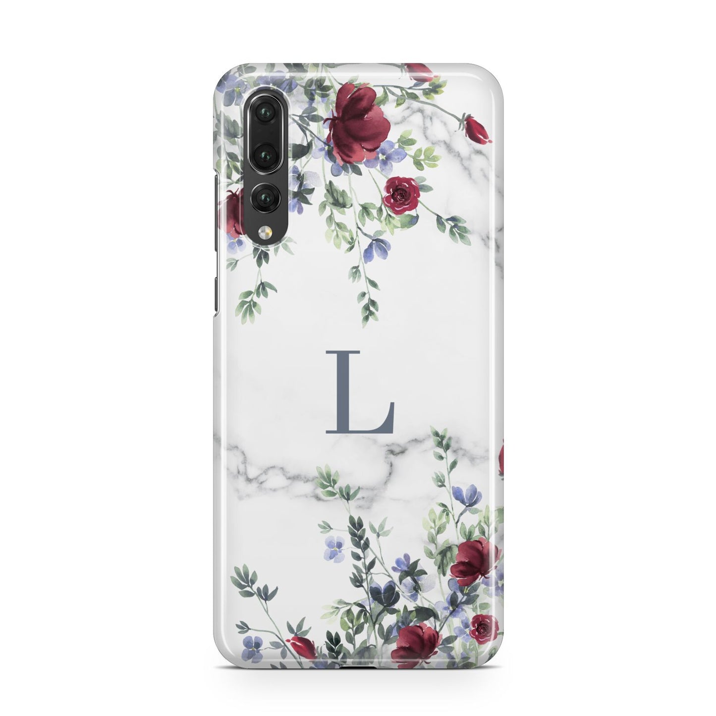 Floral Marble Monogram Personalised Huawei P20 Pro Phone Case