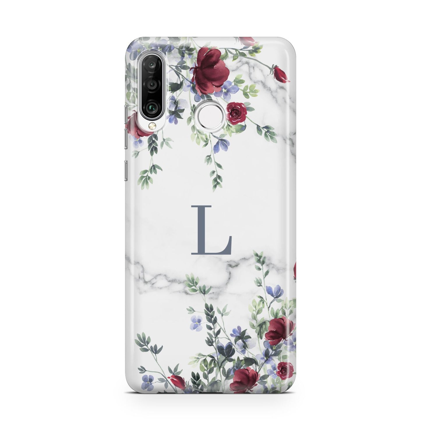 Floral Marble Monogram Personalised Huawei P30 Lite Phone Case