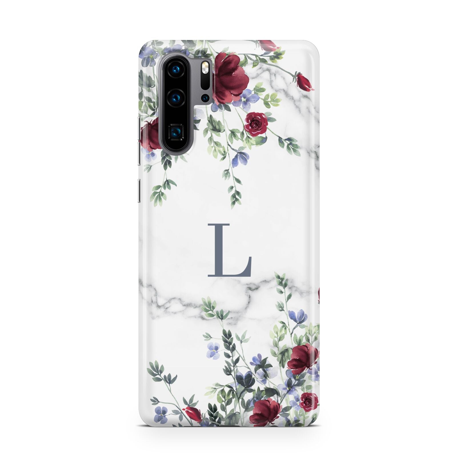 Floral Marble Monogram Personalised Huawei P30 Pro Phone Case