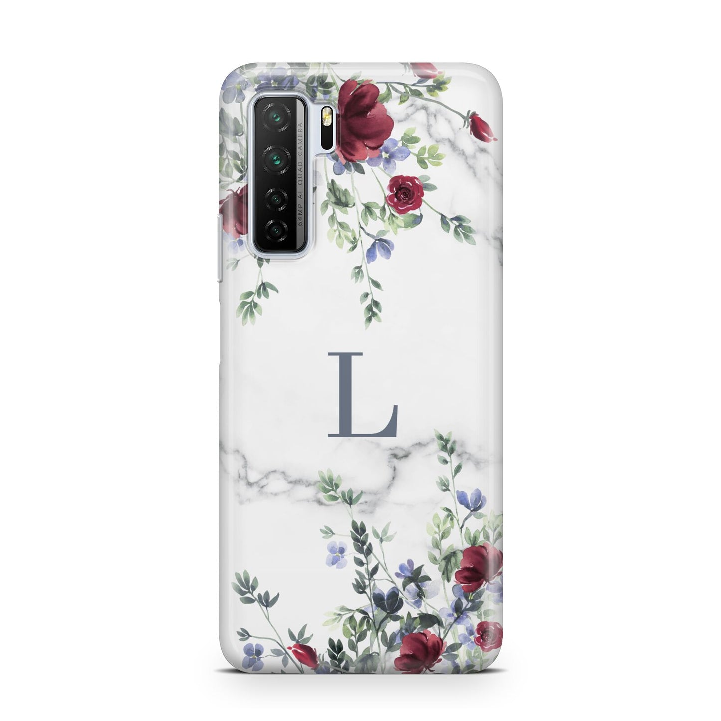 Floral Marble Monogram Personalised Huawei P40 Lite 5G Phone Case