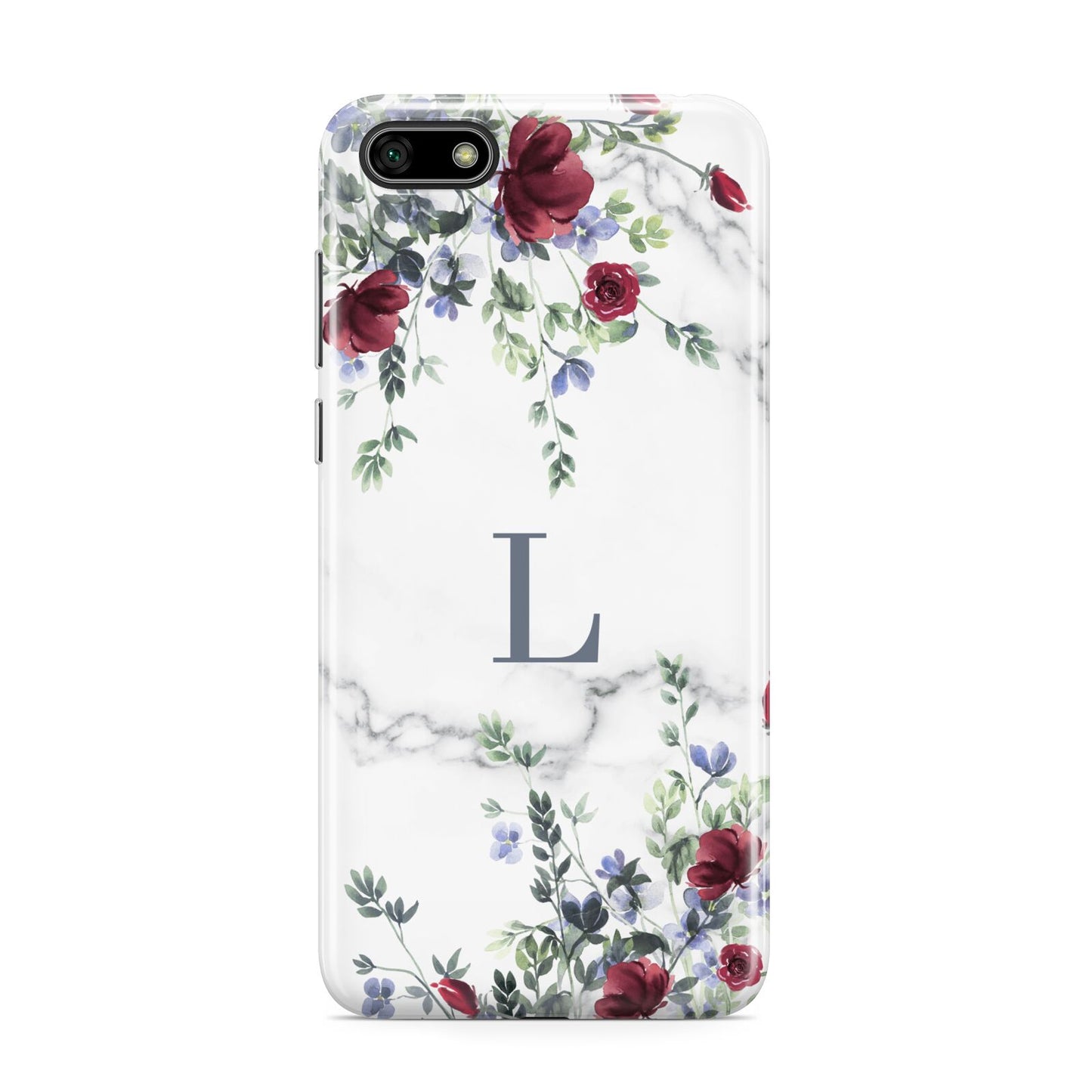 Floral Marble Monogram Personalised Huawei Y5 Prime 2018 Phone Case