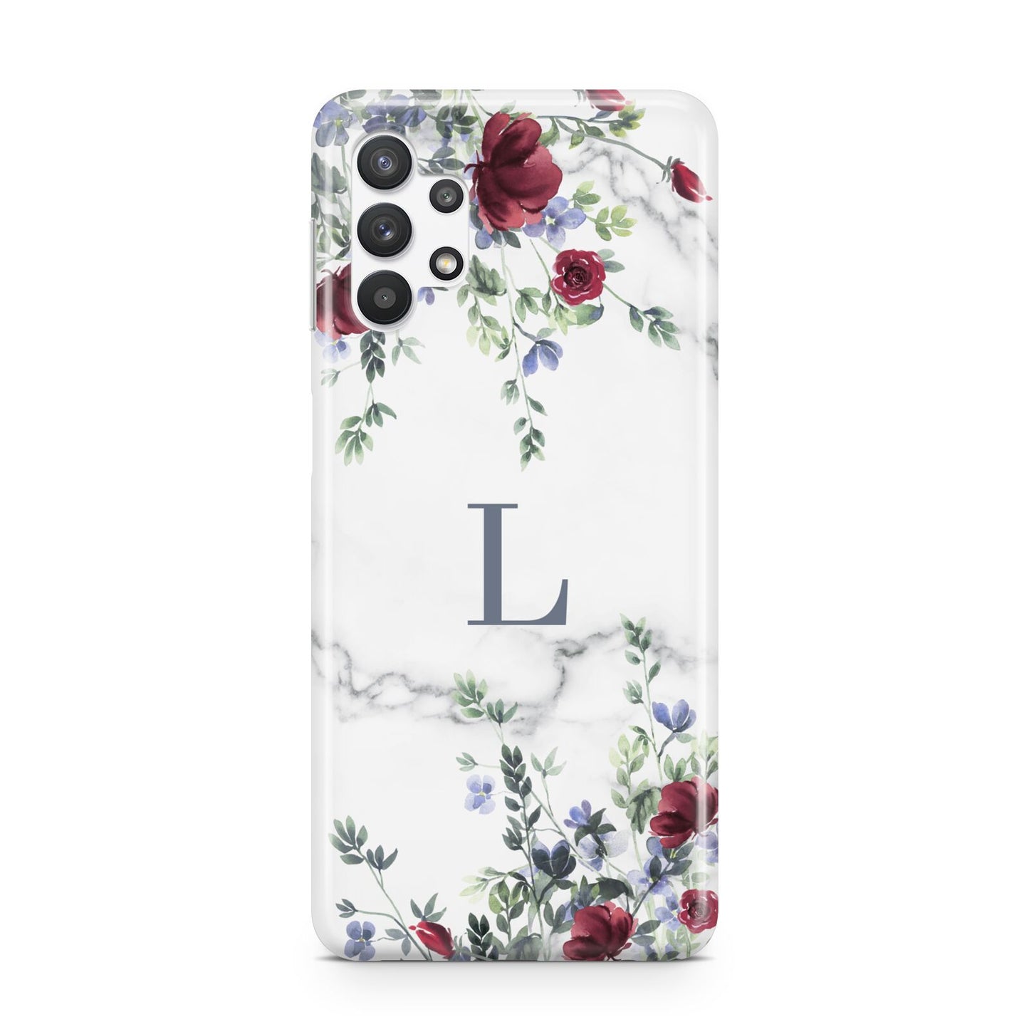 Floral Marble Monogram Personalised Samsung A32 5G Case