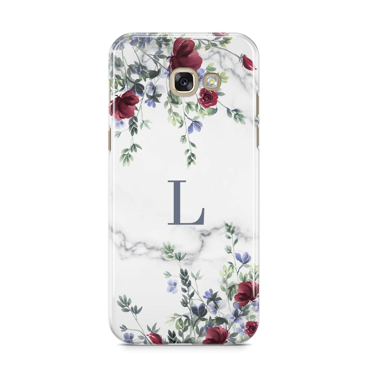 Floral Marble Monogram Personalised Samsung Galaxy A5 2017 Case on gold phone