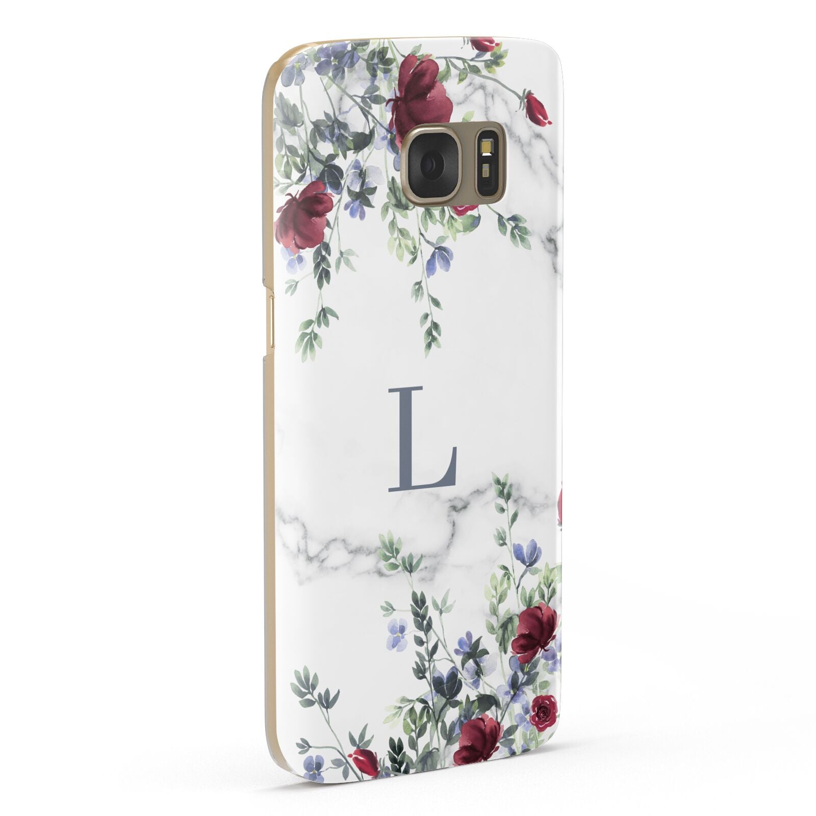 Floral Marble Monogram Personalised Samsung Galaxy Case Fourty Five Degrees