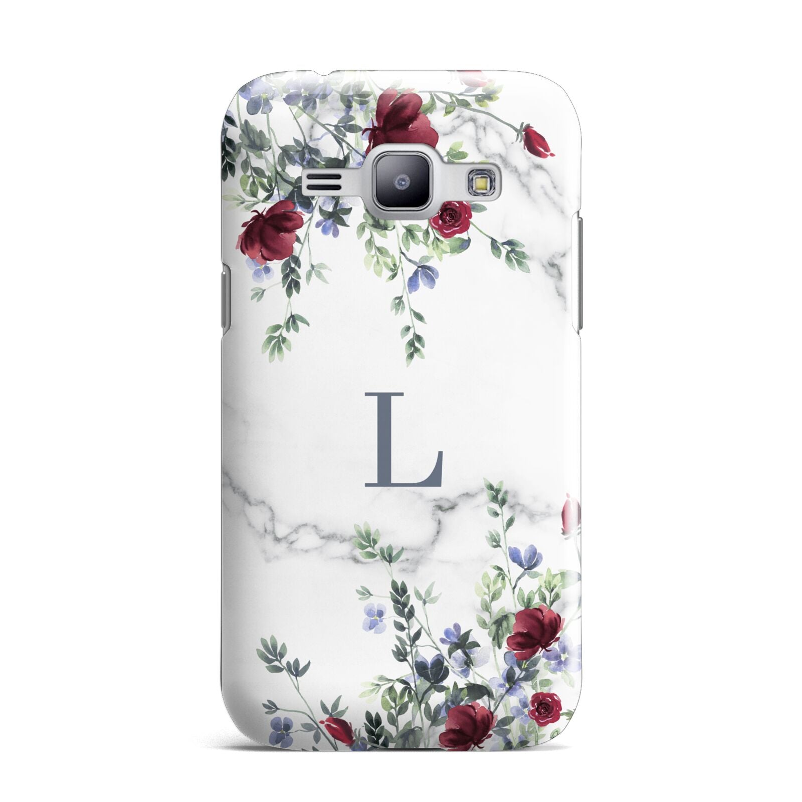 Floral Marble Monogram Personalised Samsung Galaxy J1 2015 Case