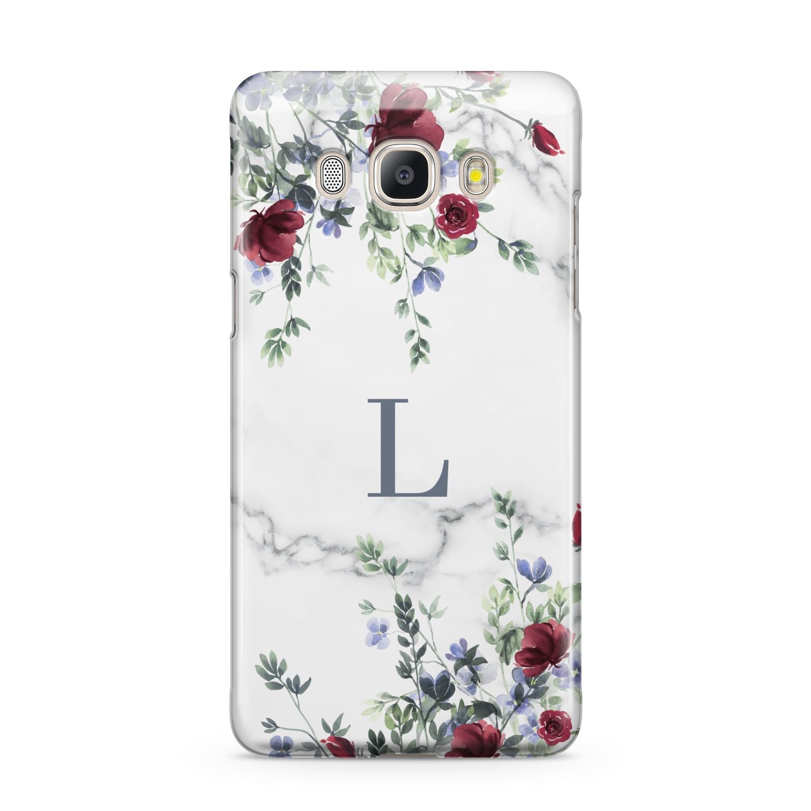 Floral Marble Monogram Personalised Samsung Galaxy J5 2016 Case