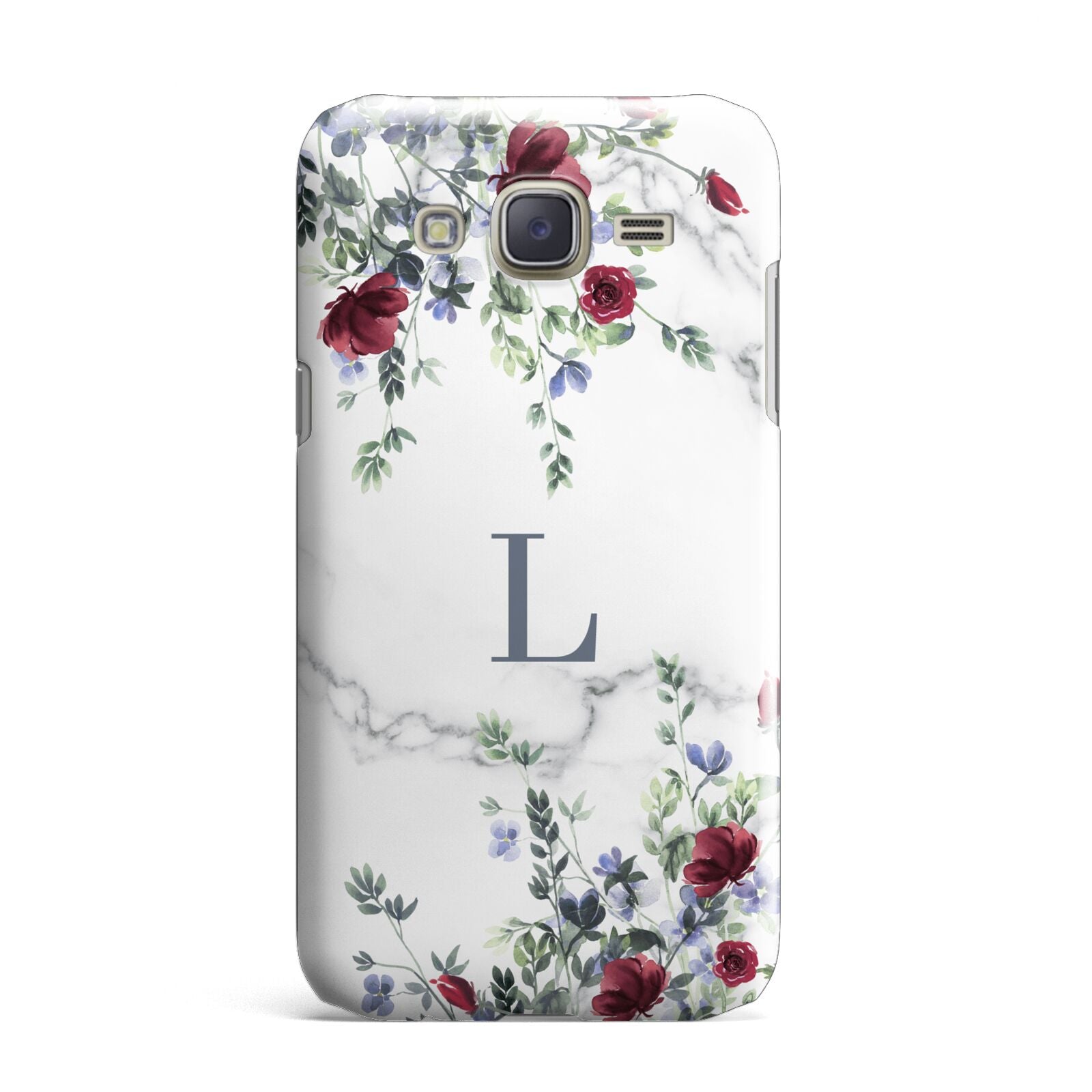 Floral Marble Monogram Personalised Samsung Galaxy J7 Case