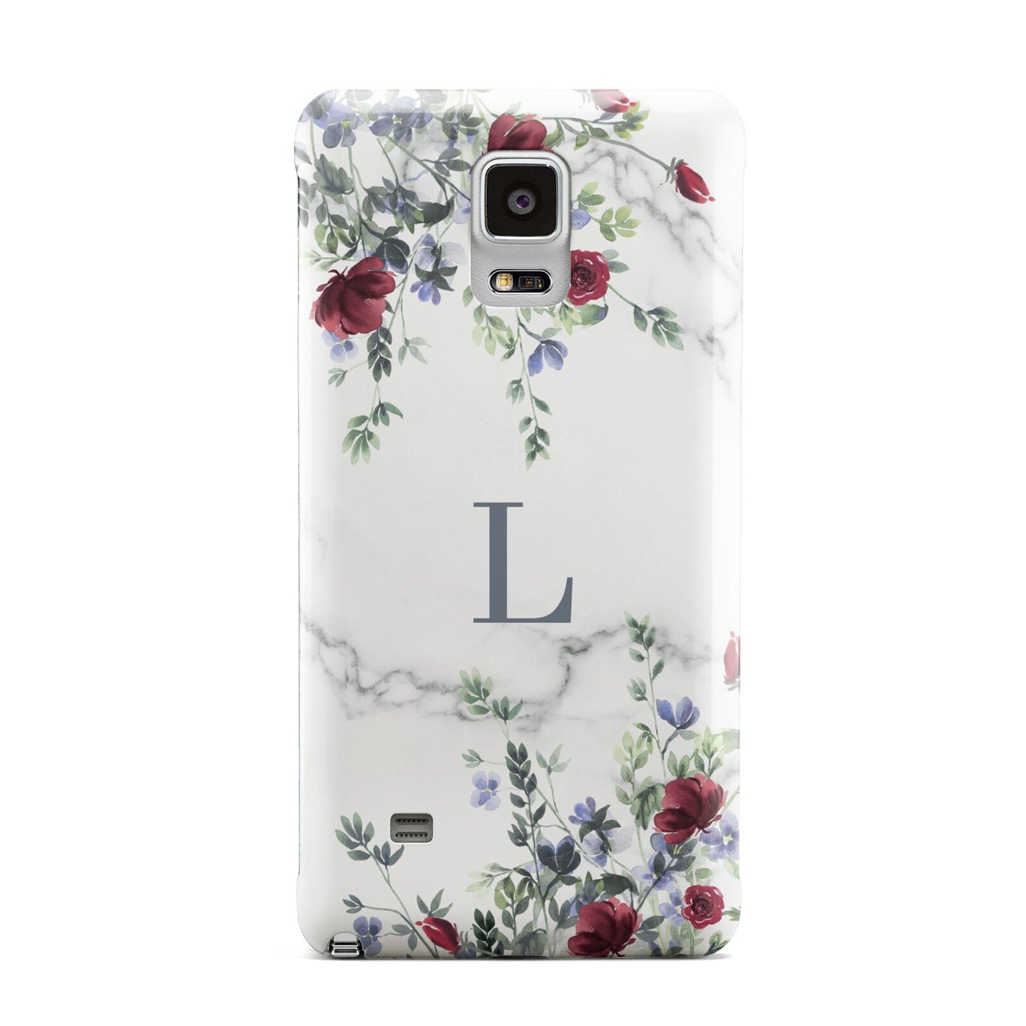 Floral Marble Monogram Personalised Samsung Galaxy Note 4 Case