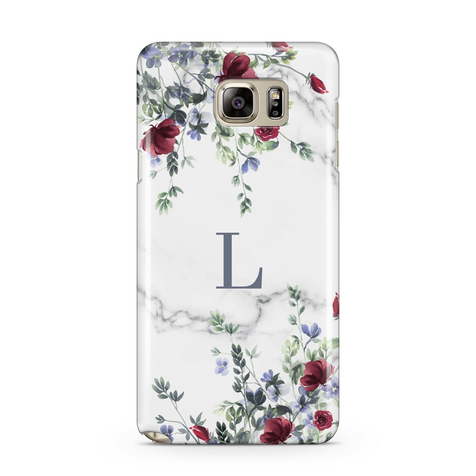 Floral Marble Monogram Personalised Samsung Galaxy Note 5 Case