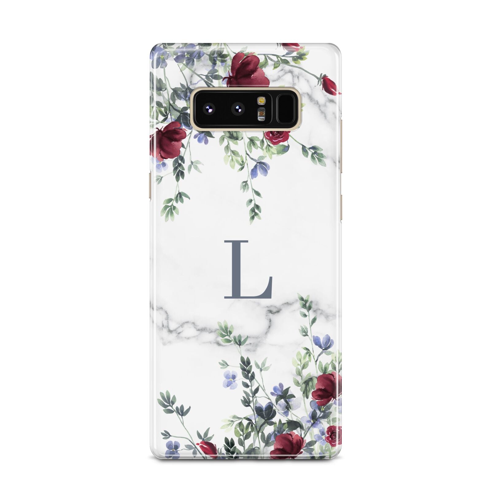 Floral Marble Monogram Personalised Samsung Galaxy Note 8 Case