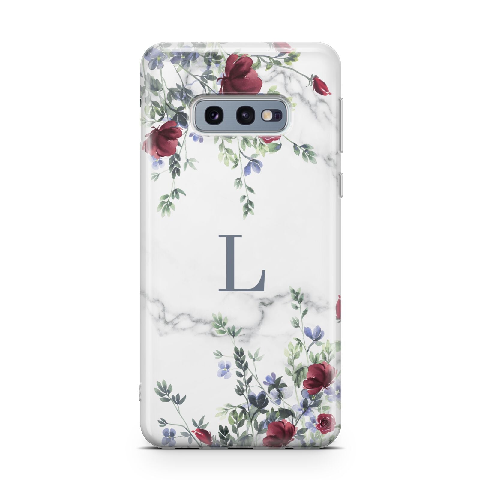 Floral Marble Monogram Personalised Samsung Galaxy S10E Case