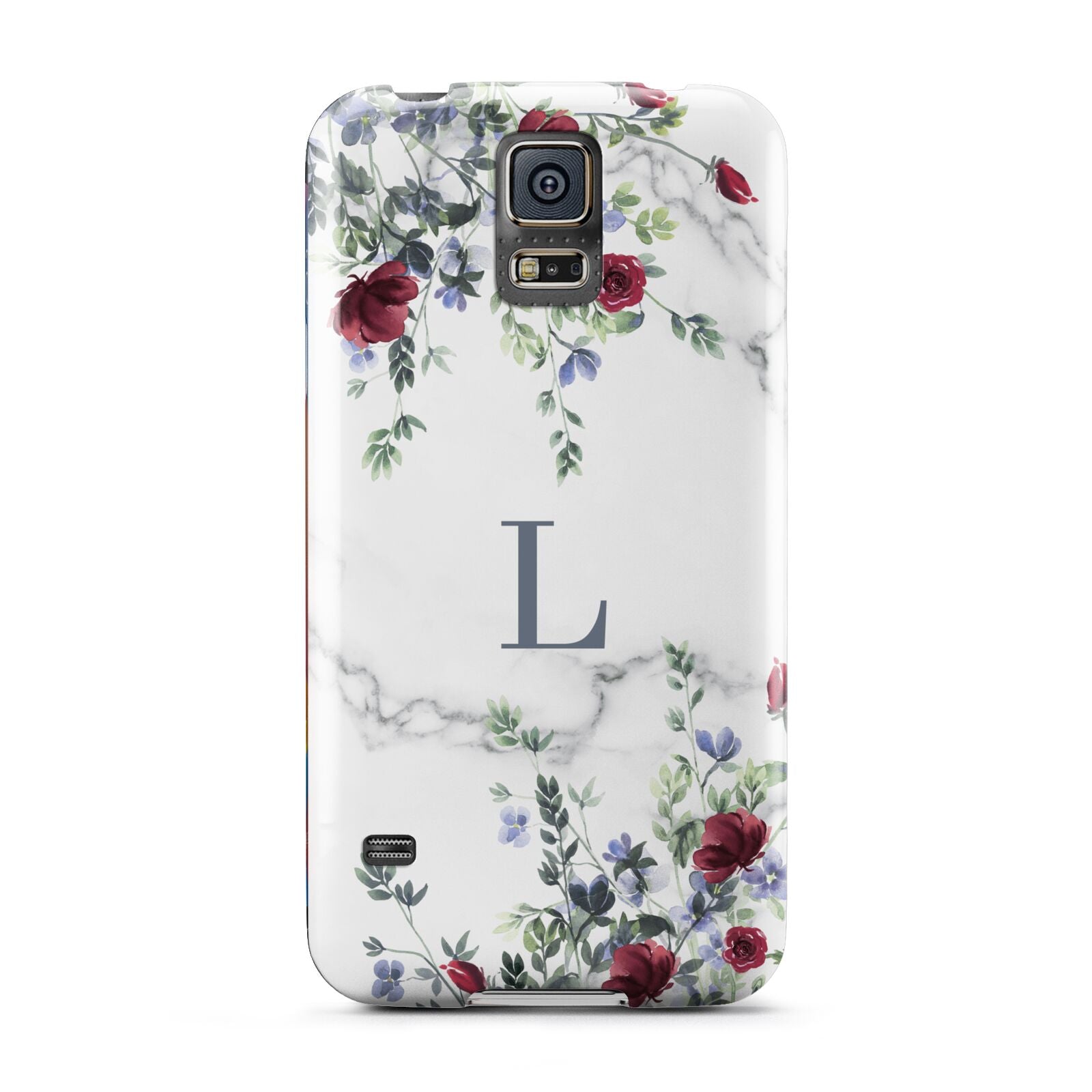 Floral Marble Monogram Personalised Samsung Galaxy S5 Case