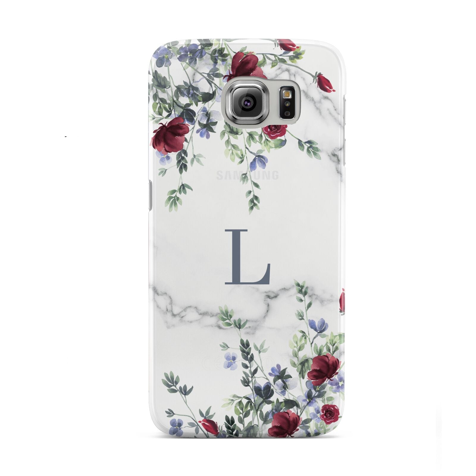 Floral Marble Monogram Personalised Samsung Galaxy S6 Case