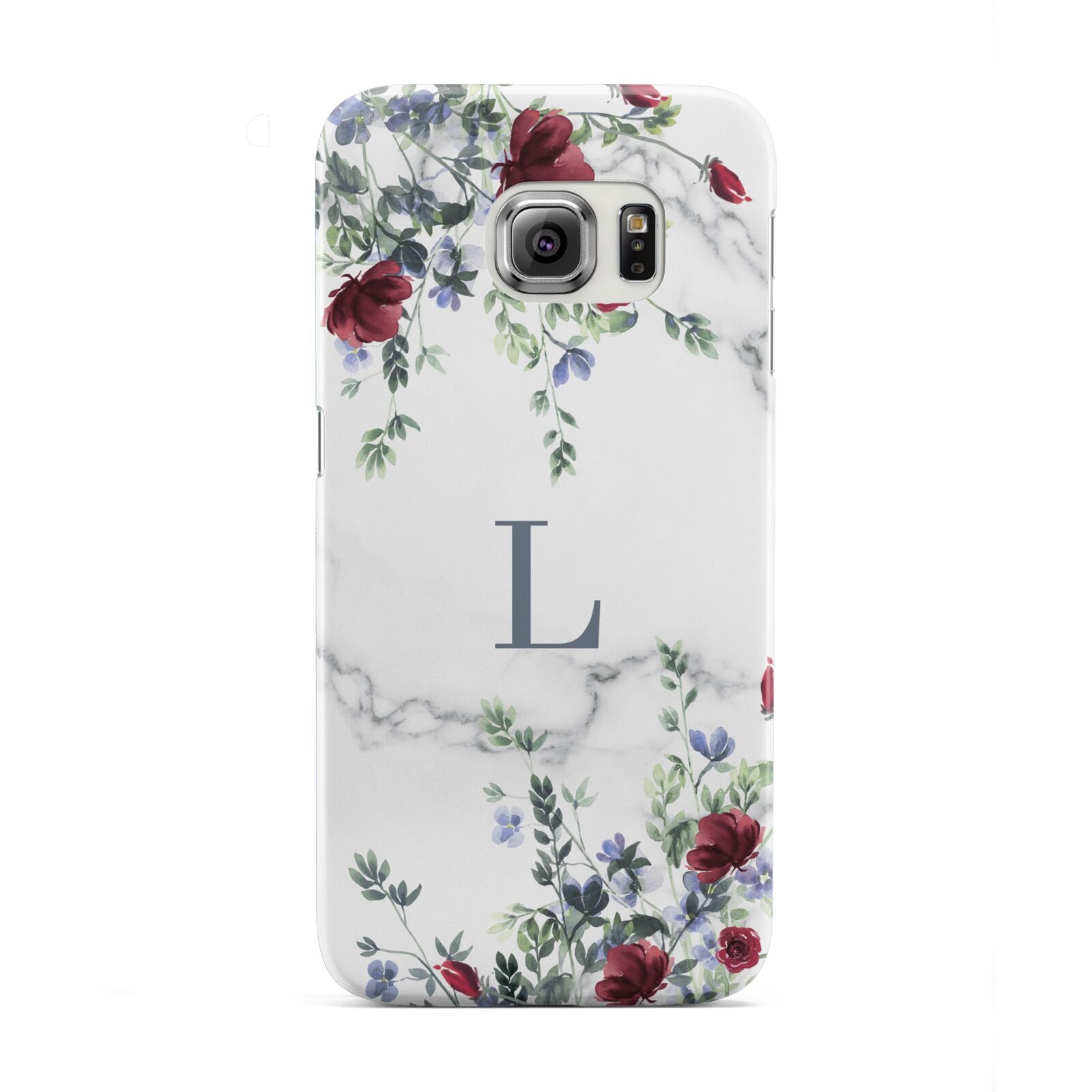 Floral Marble Monogram Personalised Samsung Galaxy S6 Edge Case