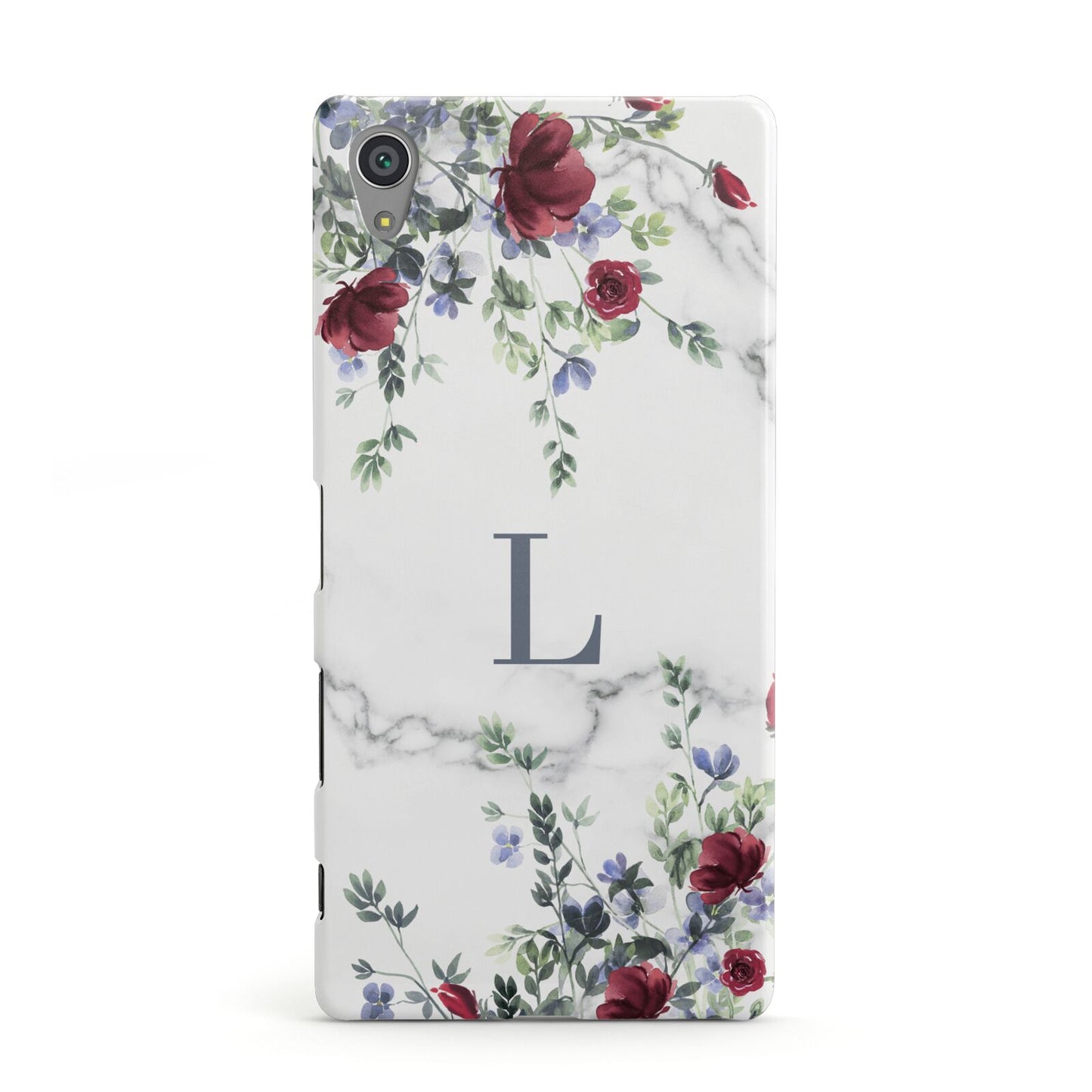 Floral Marble Monogram Personalised Sony Xperia Case