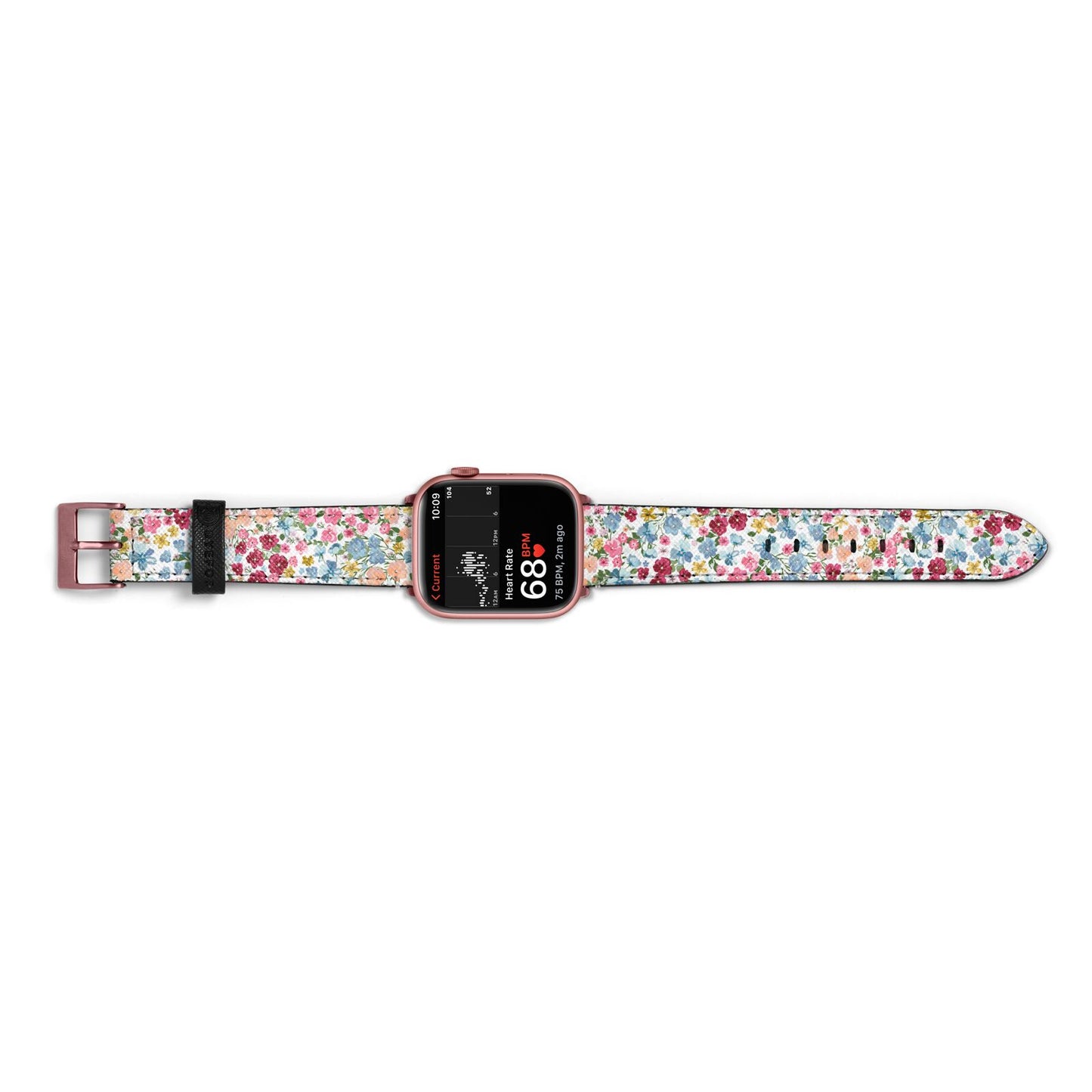 Floral Meadow Apple Watch Strap Size 38mm Landscape Image Rose Gold Hardware