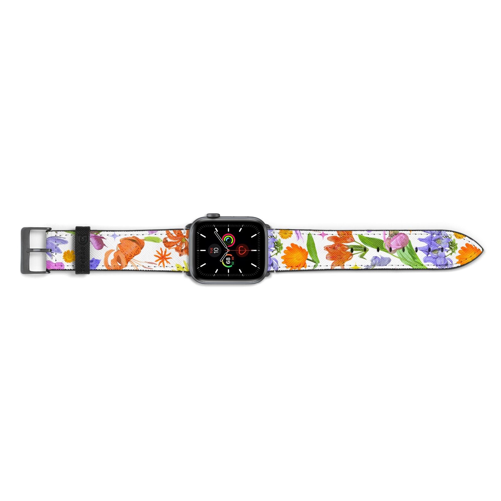 Floral Mix Apple Watch Strap Landscape Image Space Grey Hardware