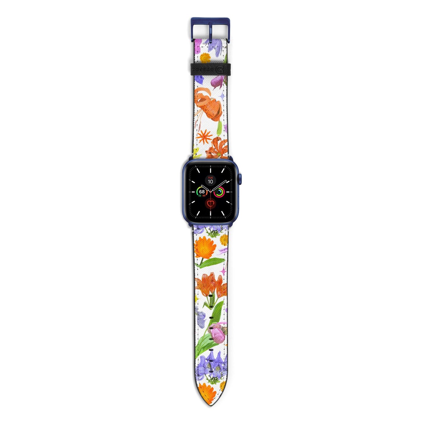 Floral Mix Apple Watch Strap with Blue Hardware