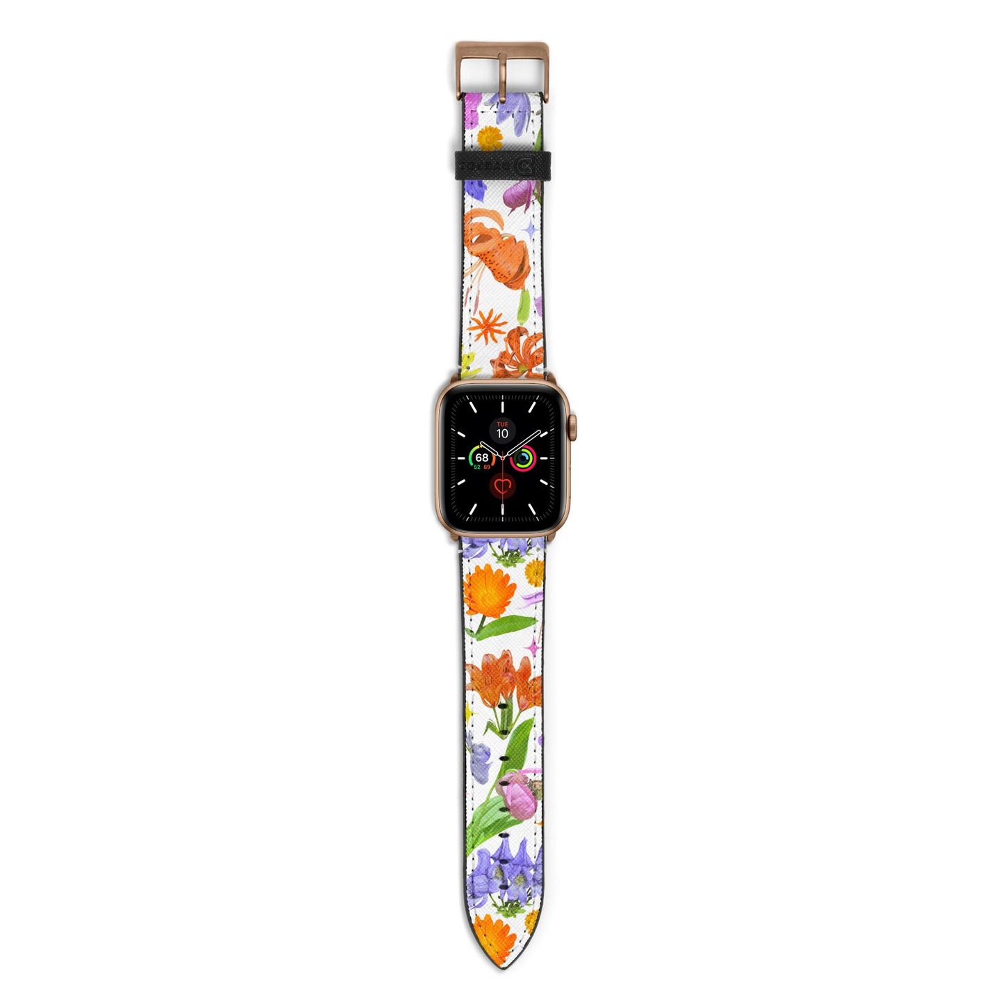 Floral Mix Apple Watch Strap with Gold Hardware