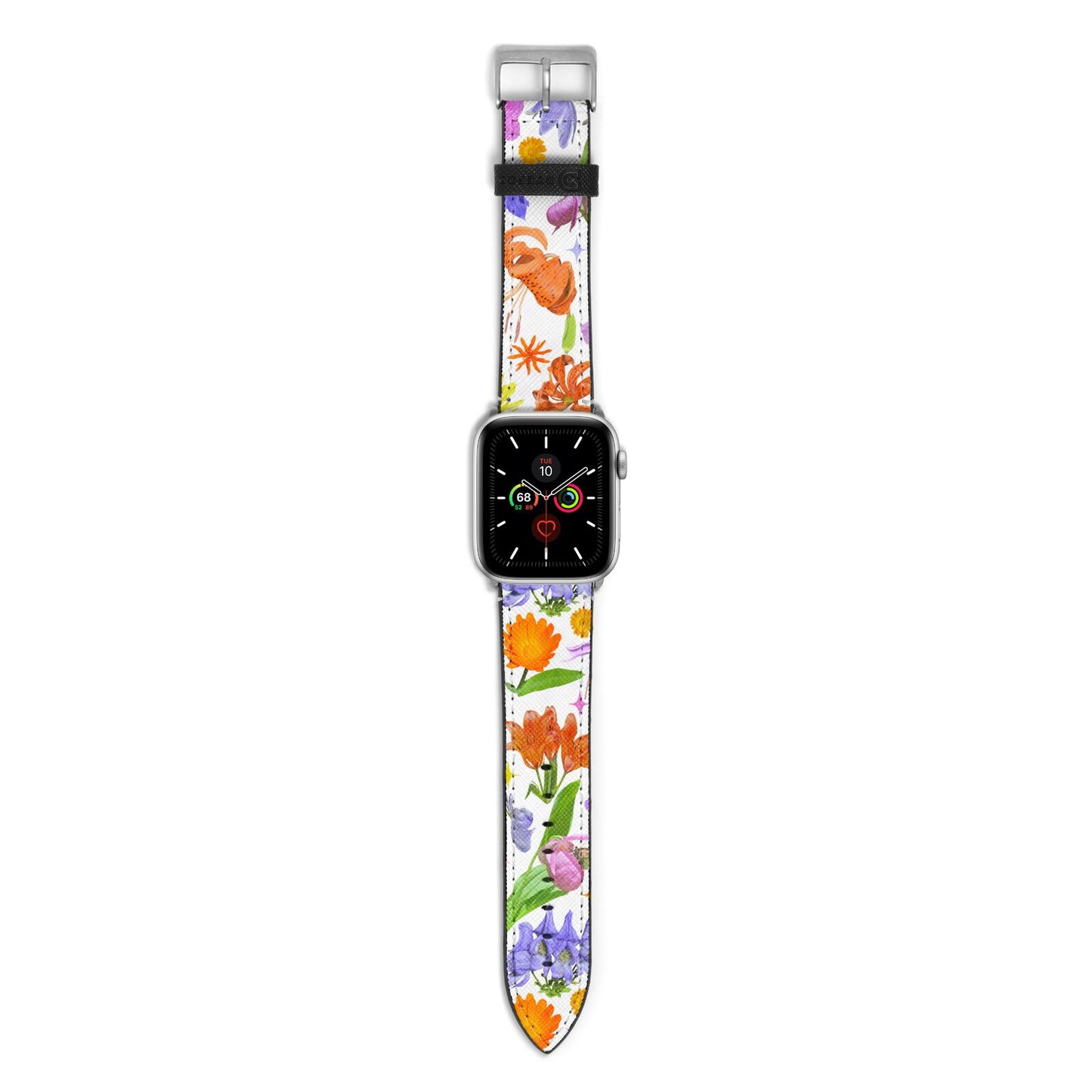 Floral Mix Apple Watch Strap with Silver Hardware