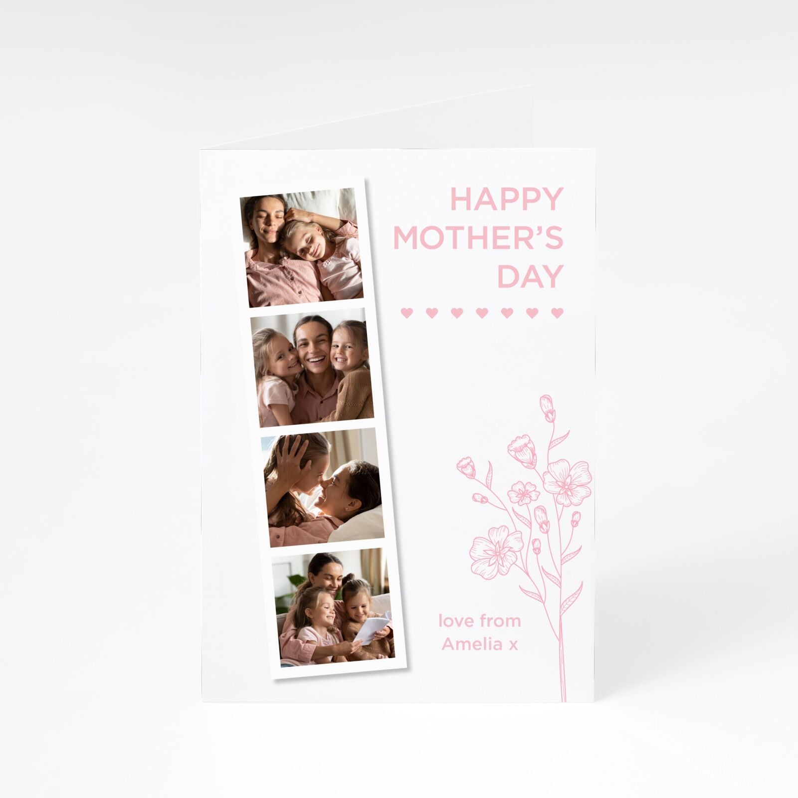 Floral Mothers Day Photo Strip A5 Greetings Card