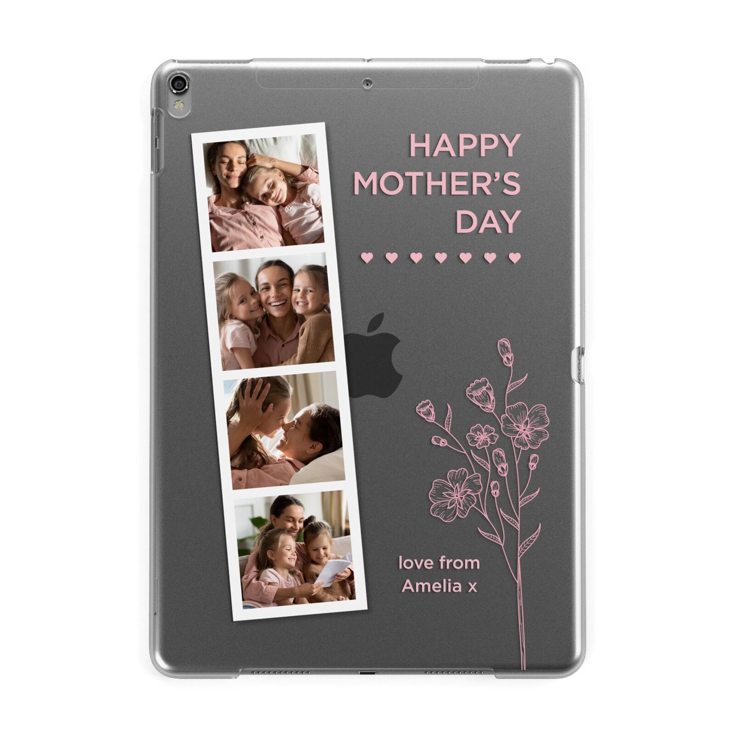 Floral Mothers Day Photo Strip Apple iPad Grey Case