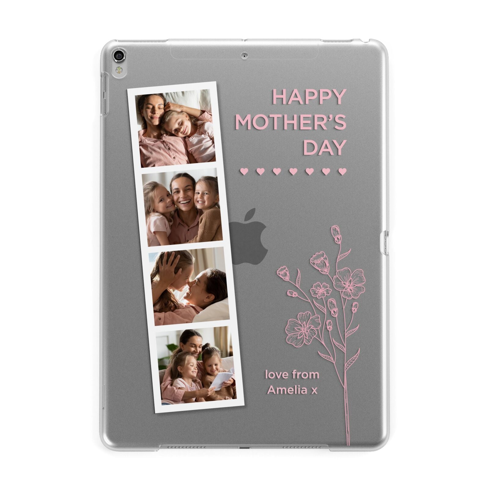 Floral Mothers Day Photo Strip Apple iPad Silver Case