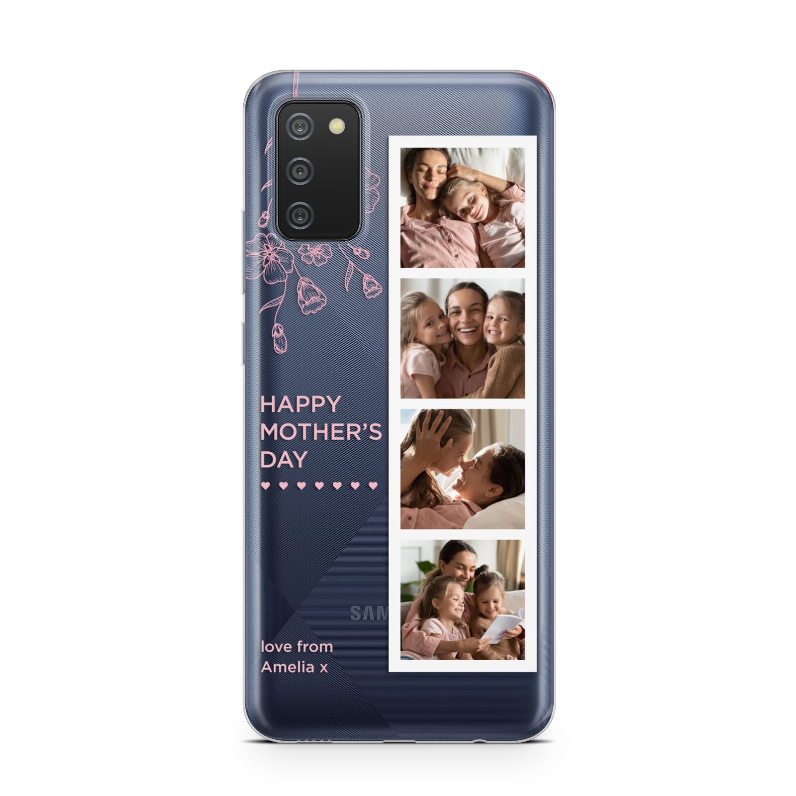 Floral Mothers Day Photo Strip Samsung A02s Case