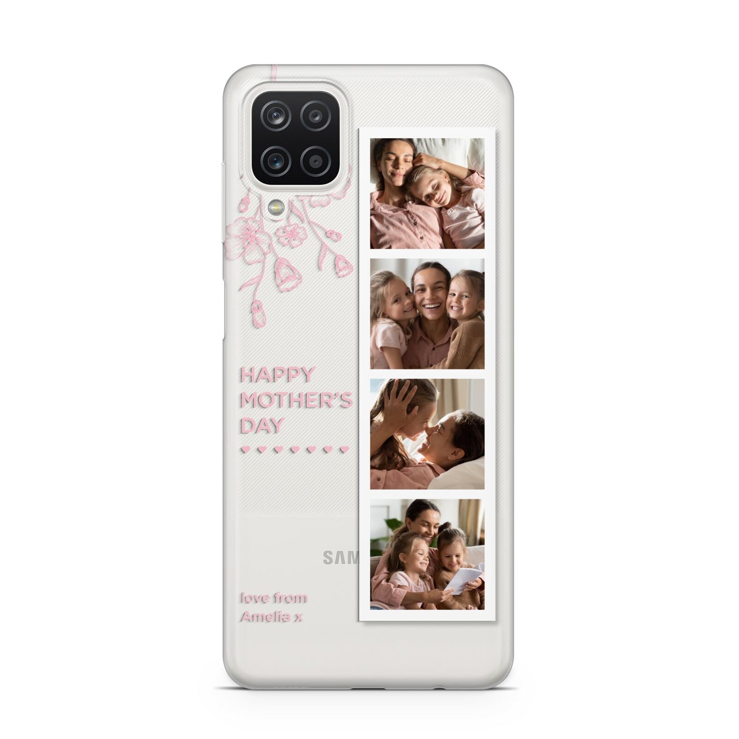 Floral Mothers Day Photo Strip Samsung A12 Case