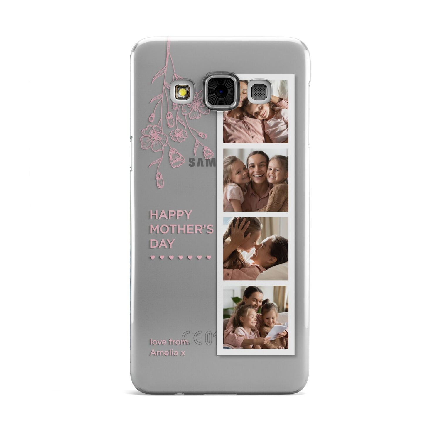 Floral Mothers Day Photo Strip Samsung Galaxy A3 Case