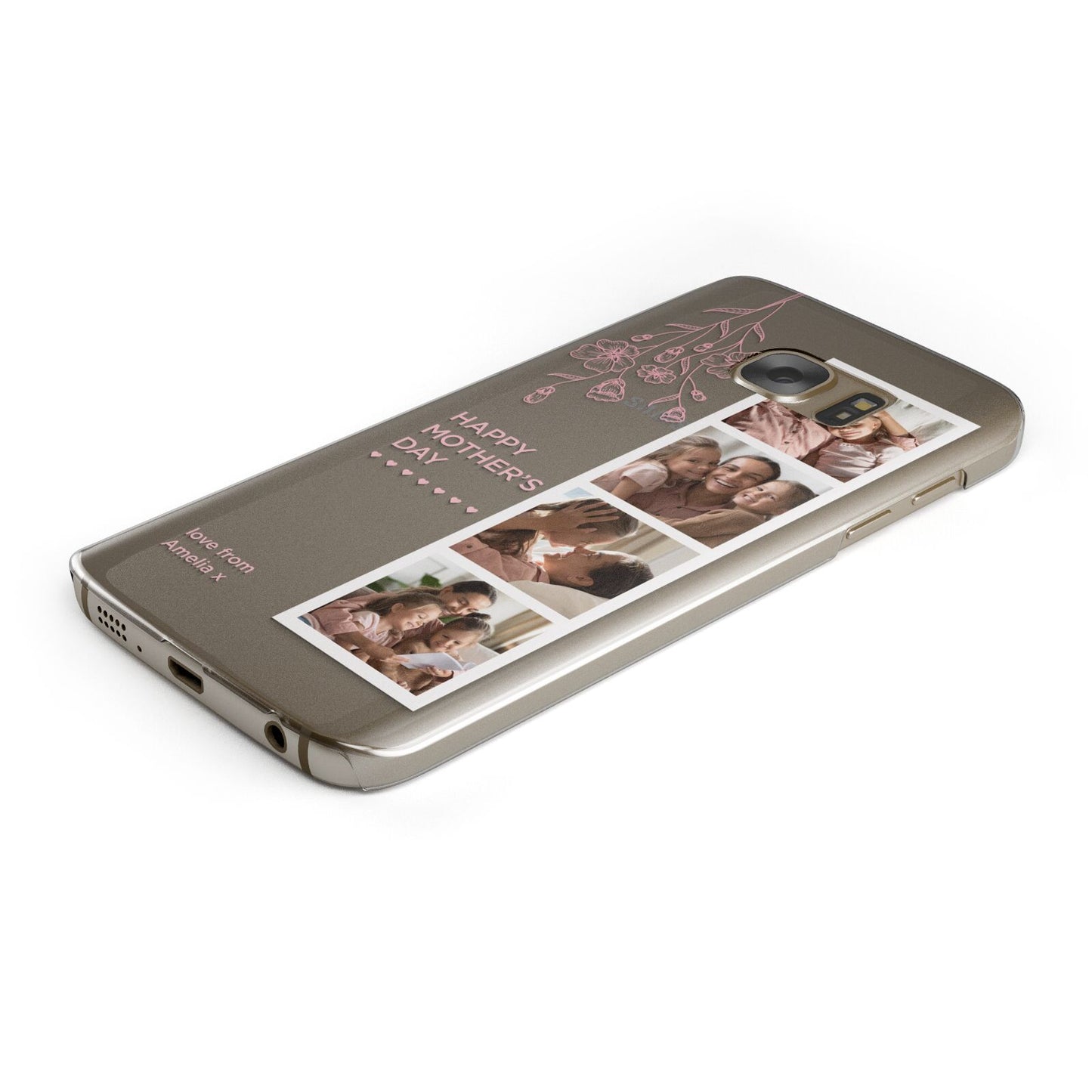 Floral Mothers Day Photo Strip Samsung Galaxy Case Bottom Cutout