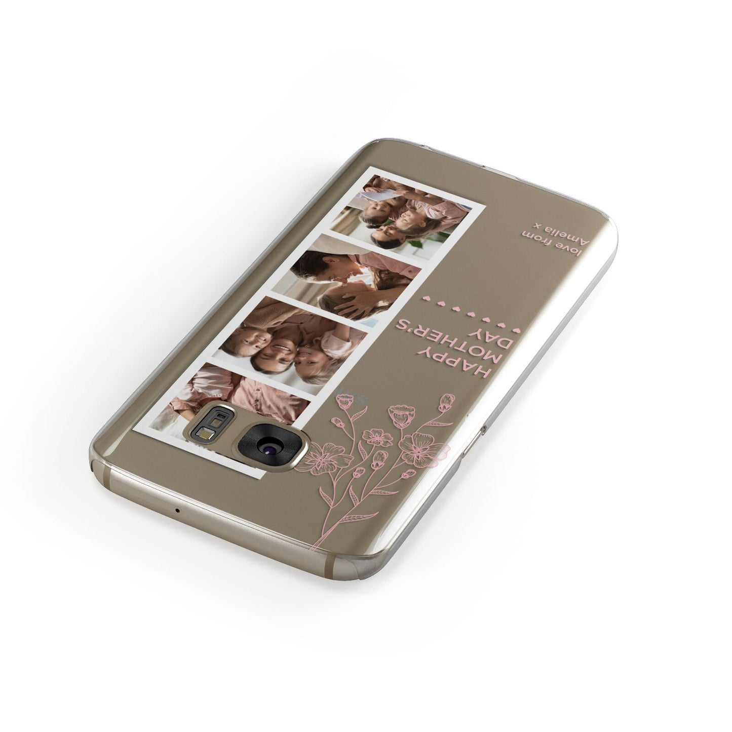 Floral Mothers Day Photo Strip Samsung Galaxy Case Front Close Up