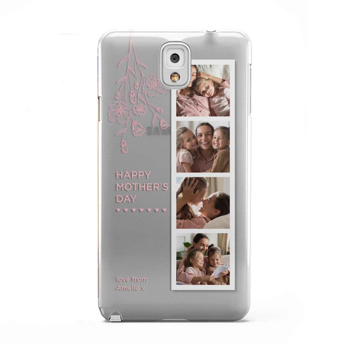 Floral Mothers Day Photo Strip Samsung Galaxy Note 3 Case