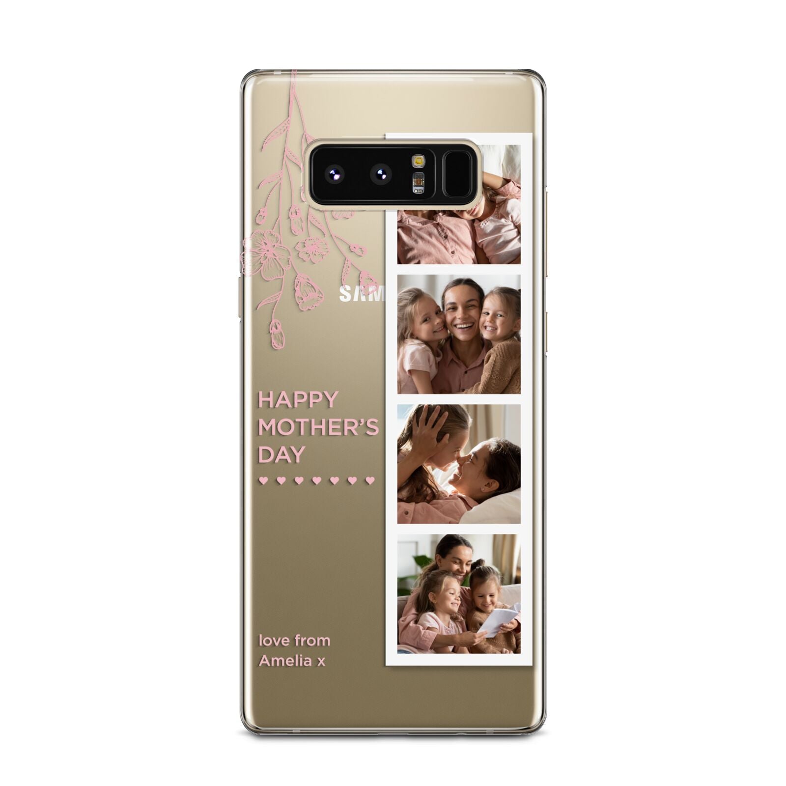 Floral Mothers Day Photo Strip Samsung Galaxy Note 8 Case