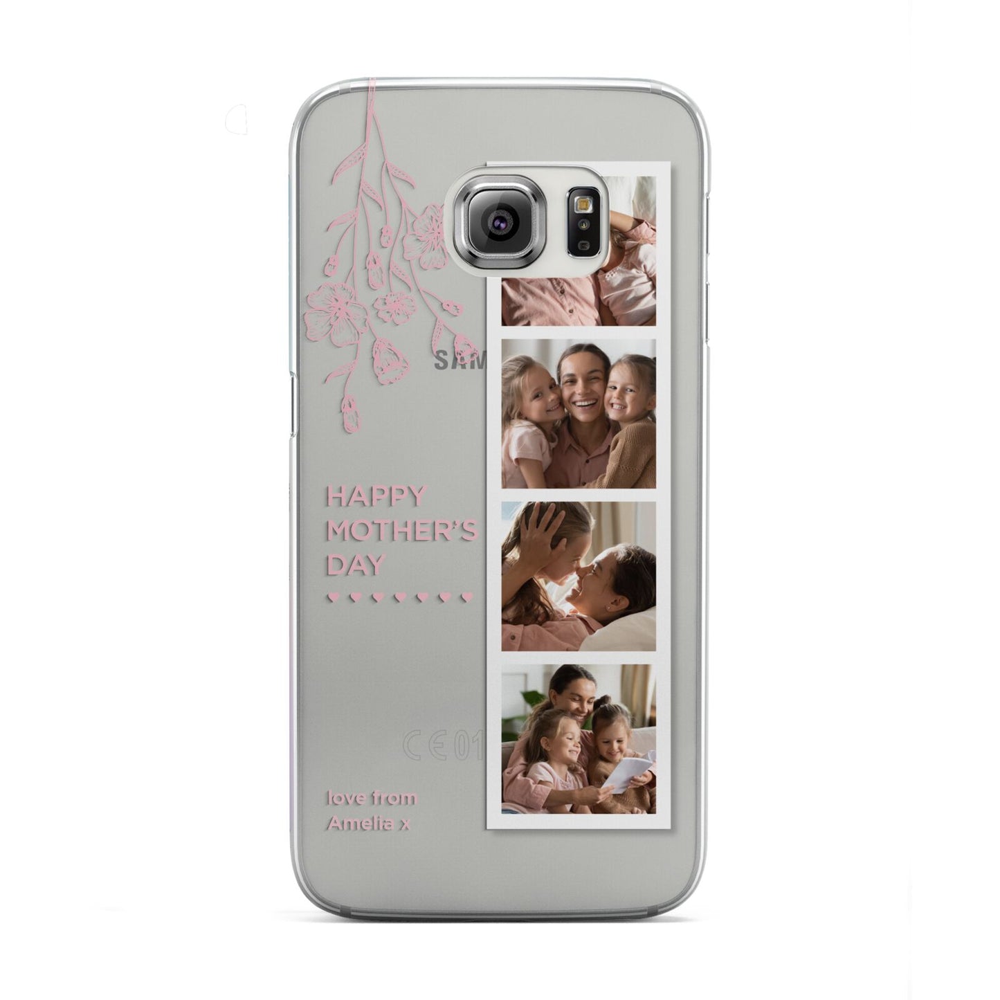 Floral Mothers Day Photo Strip Samsung Galaxy S6 Edge Case