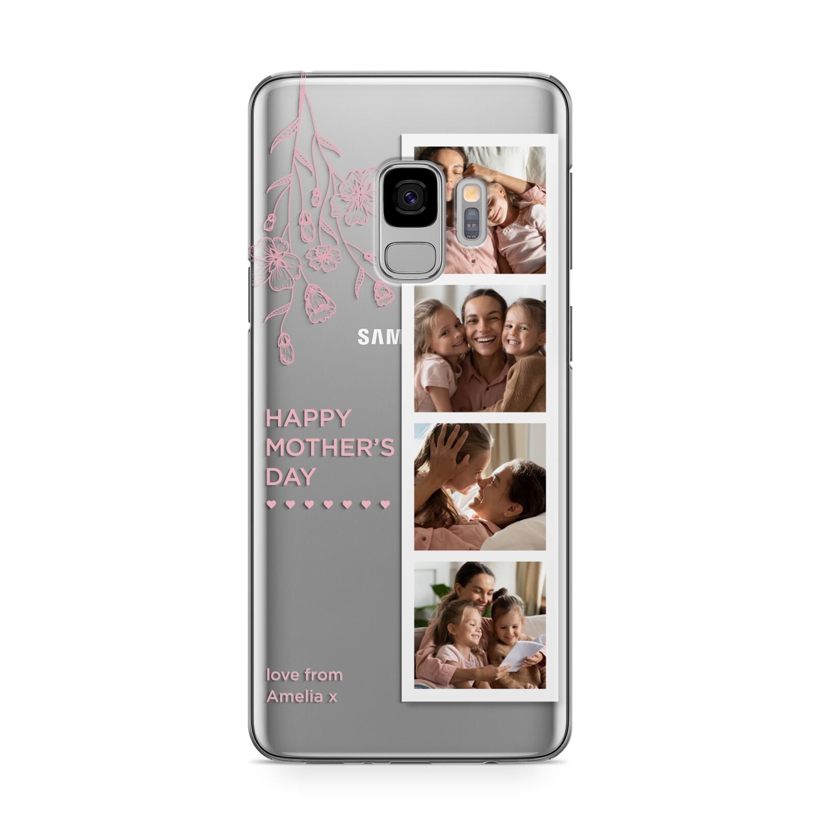 Floral Mothers Day Photo Strip Samsung Galaxy S9 Case