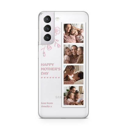 Floral Mothers Day Photo Strip Samsung S21 Case