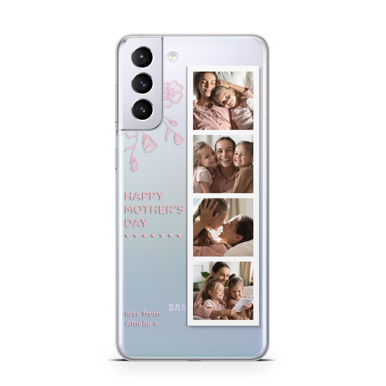 Floral Mothers Day Photo Strip Samsung S21 Plus Phone Case