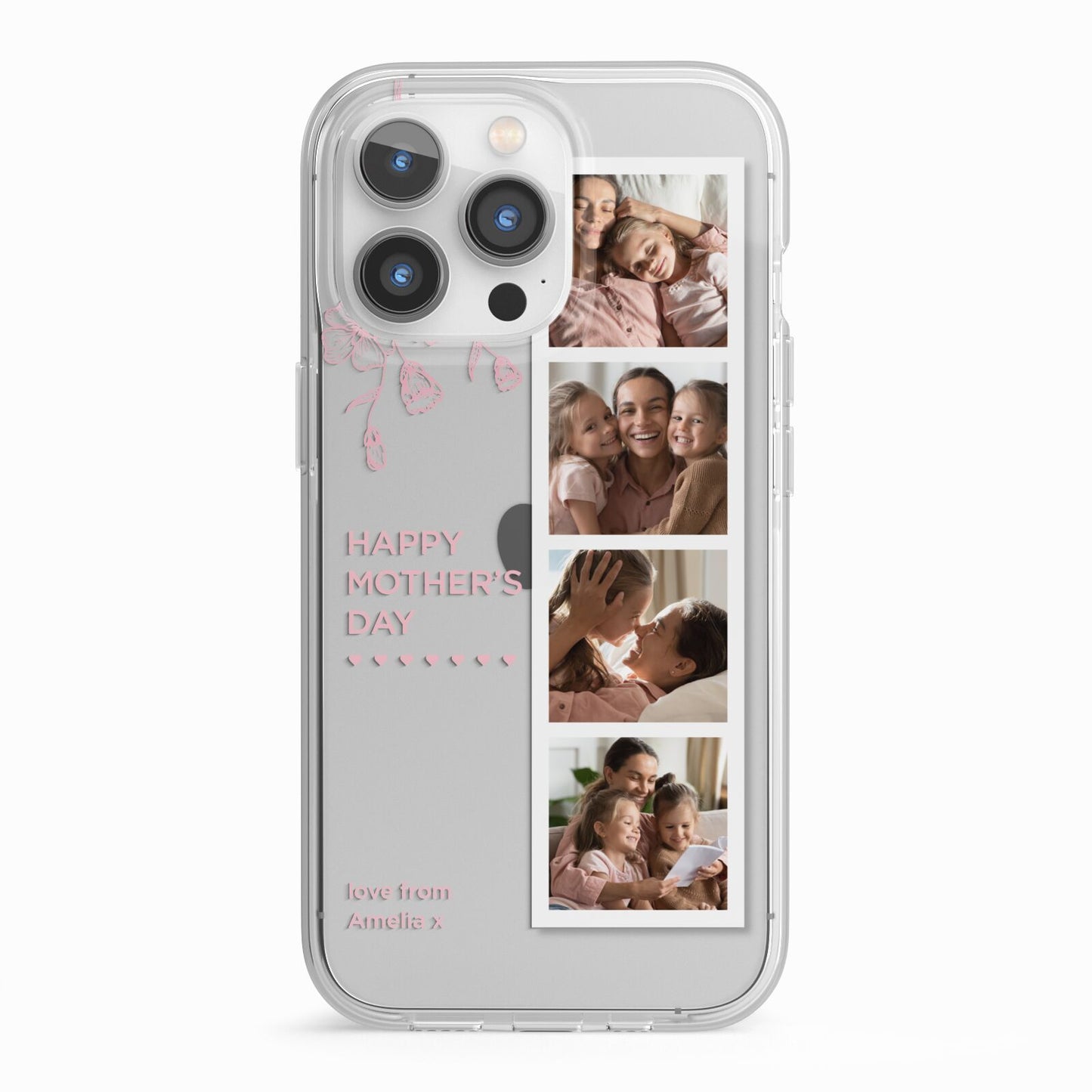 Floral Mothers Day Photo Strip iPhone 13 Pro TPU Impact Case with White Edges