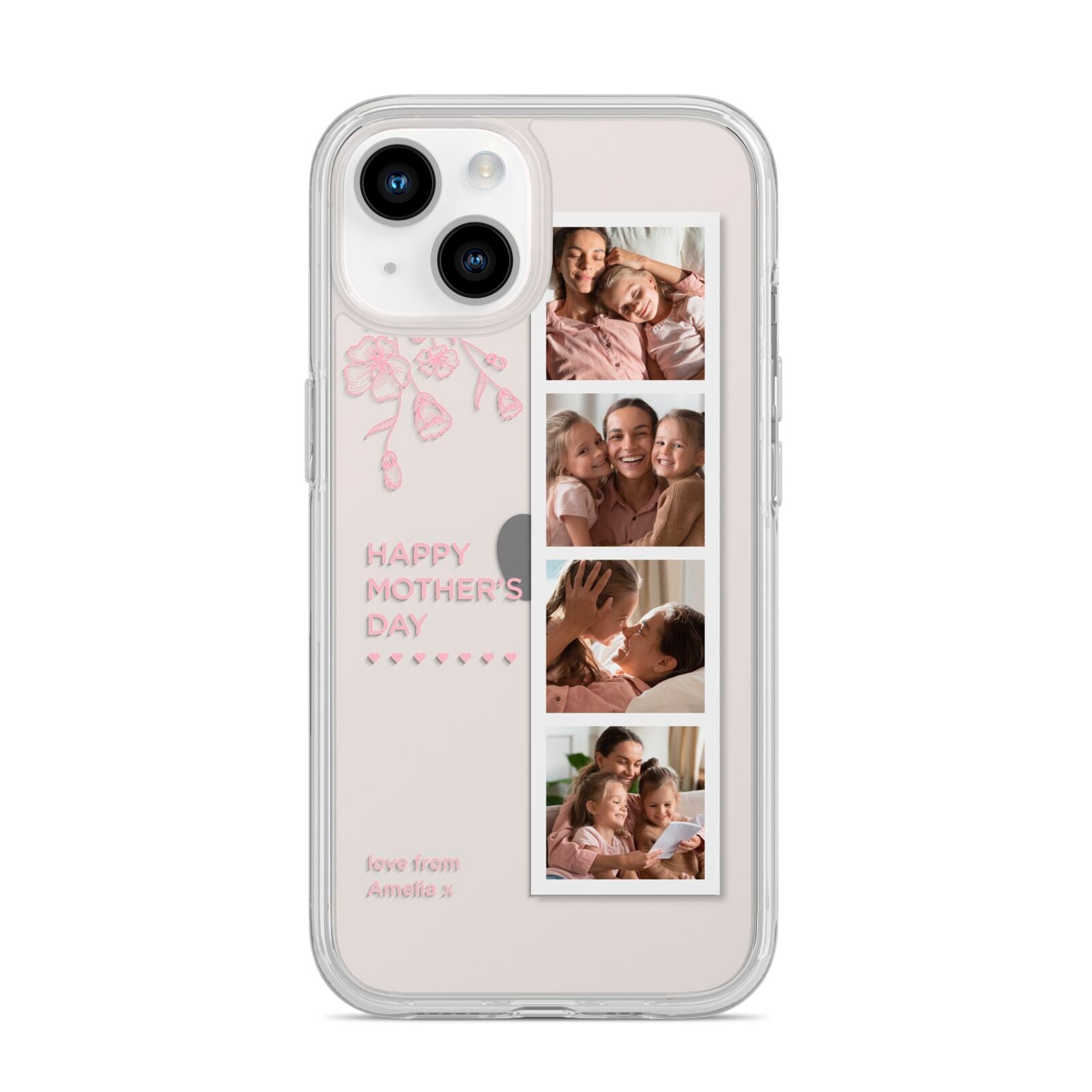 Floral Mothers Day Photo Strip iPhone 14 Clear Tough Case Starlight