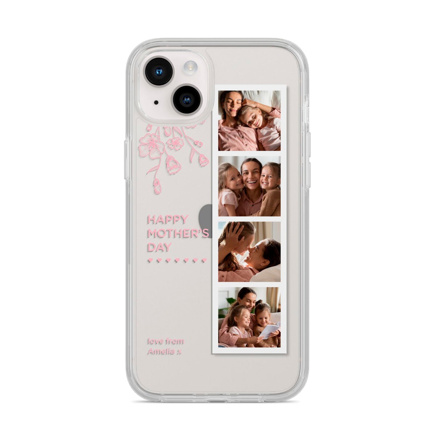 Floral Mothers Day Photo Strip iPhone 14 Plus Clear Tough Case Starlight