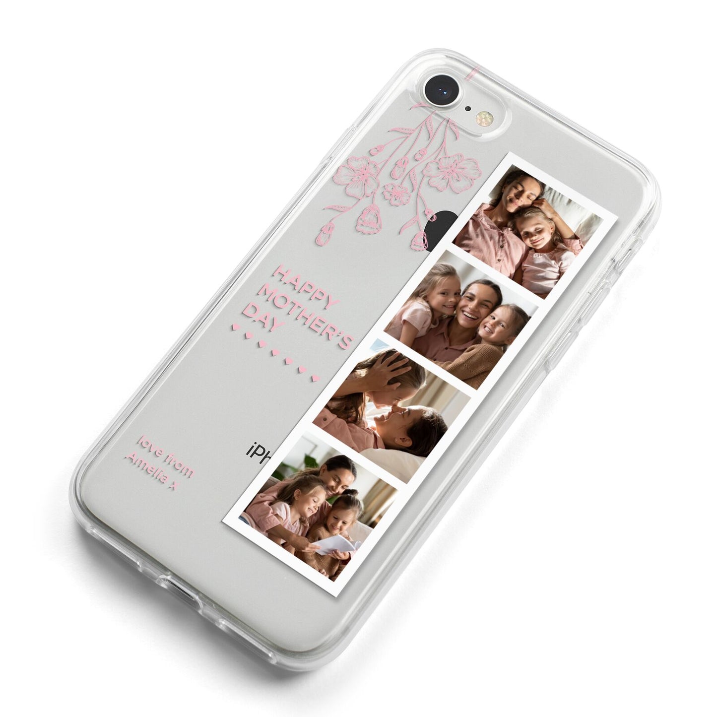 Floral Mothers Day Photo Strip iPhone 8 Bumper Case on Silver iPhone Alternative Image