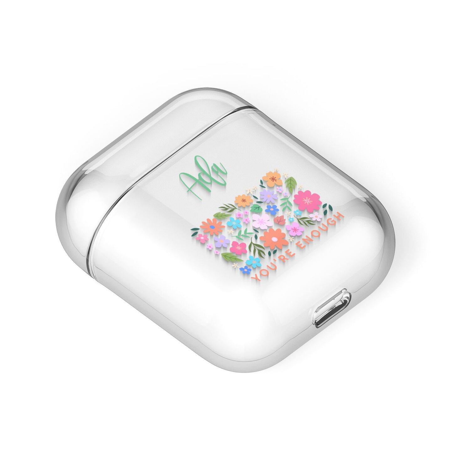 Floral Poster AirPods Case Laid Flat