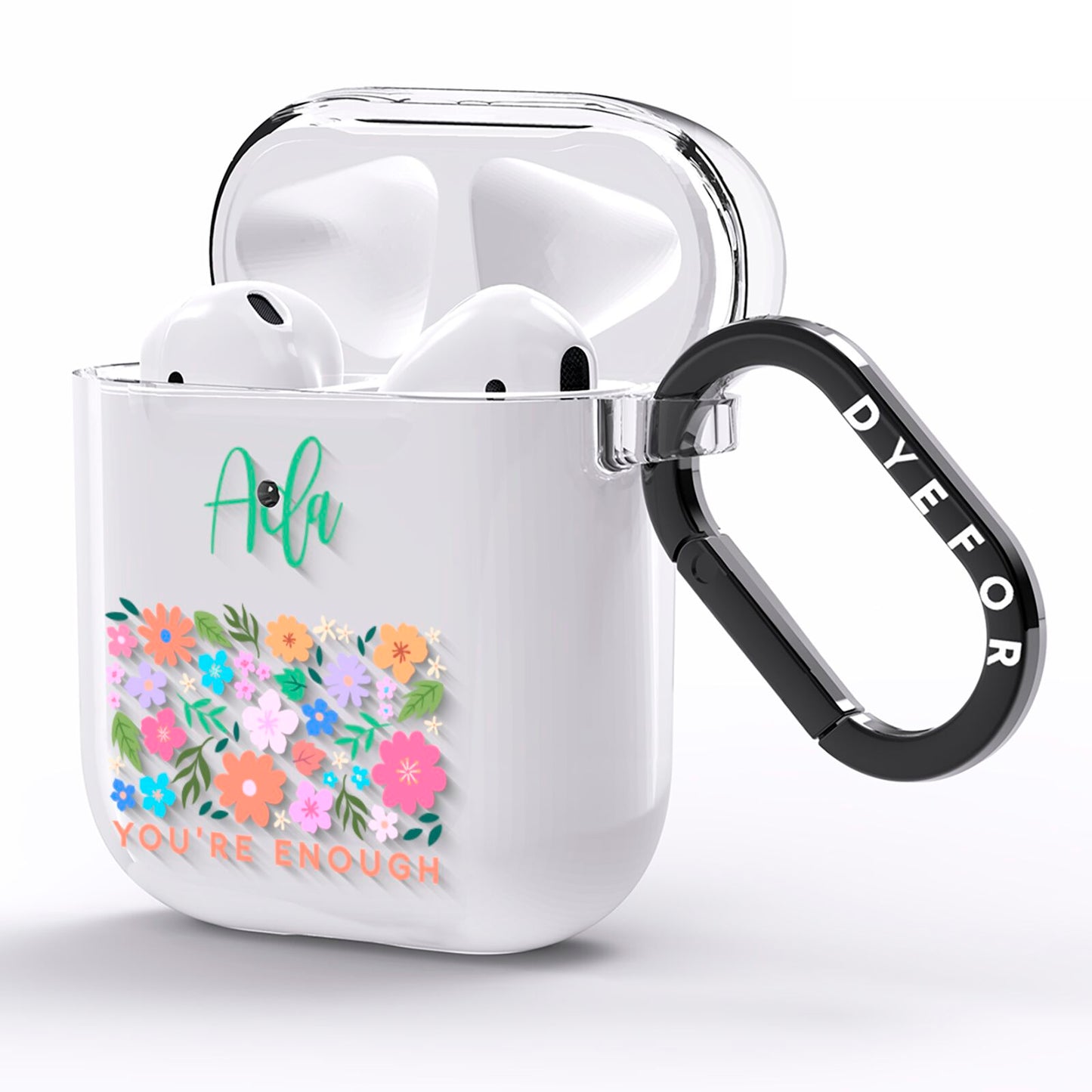 Floral Poster AirPods Clear Case Side Image