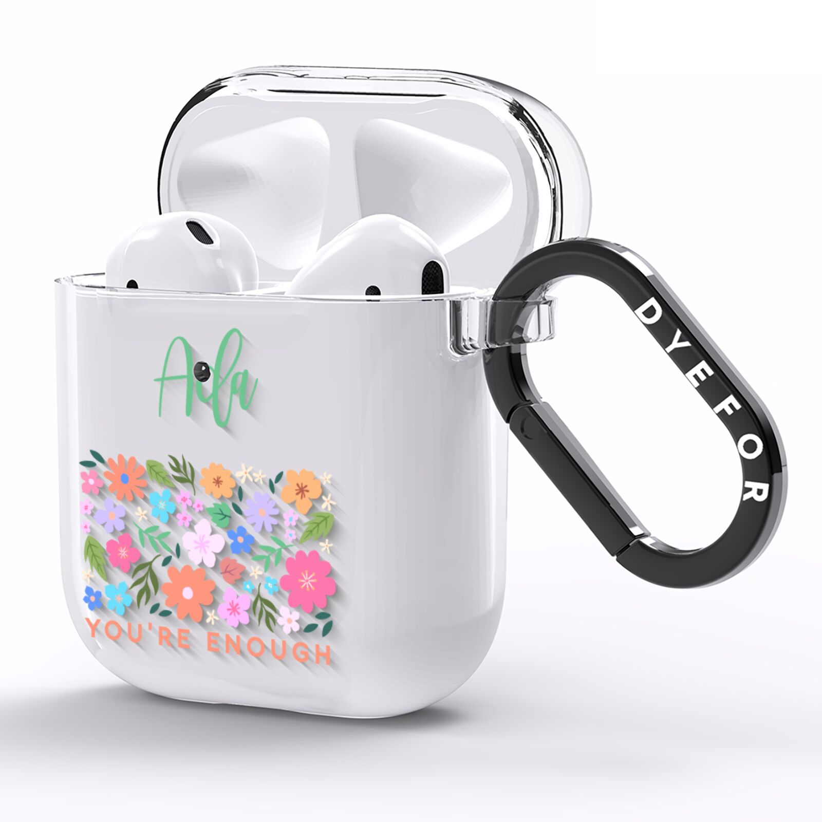 Floral Poster AirPods Clear Case Side Image