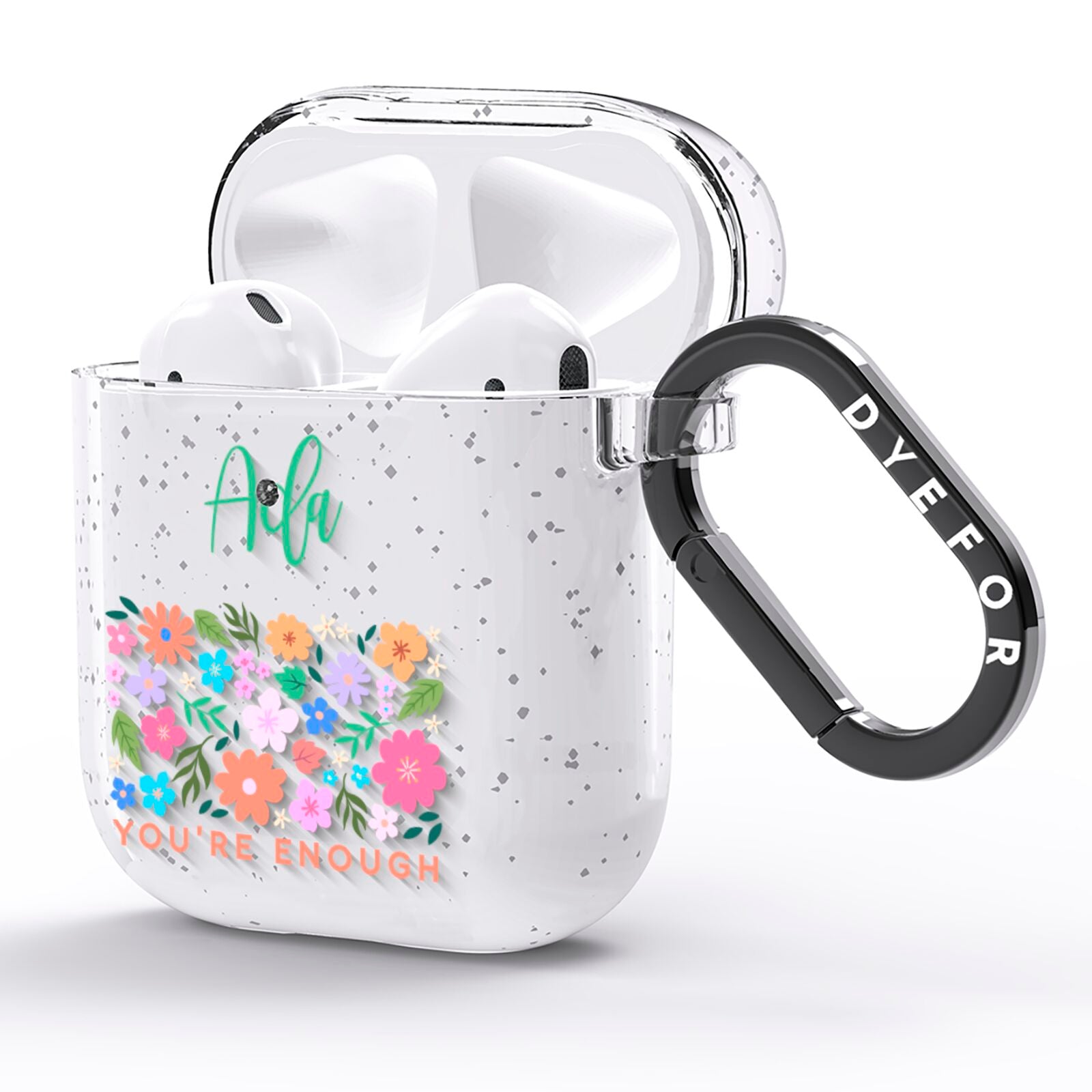 Floral Poster AirPods Glitter Case Side Image