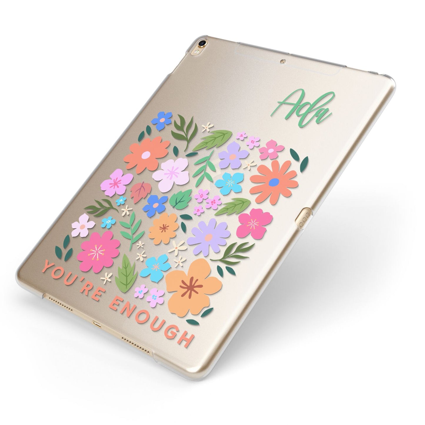 Floral Poster Apple iPad Case on Gold iPad Side View