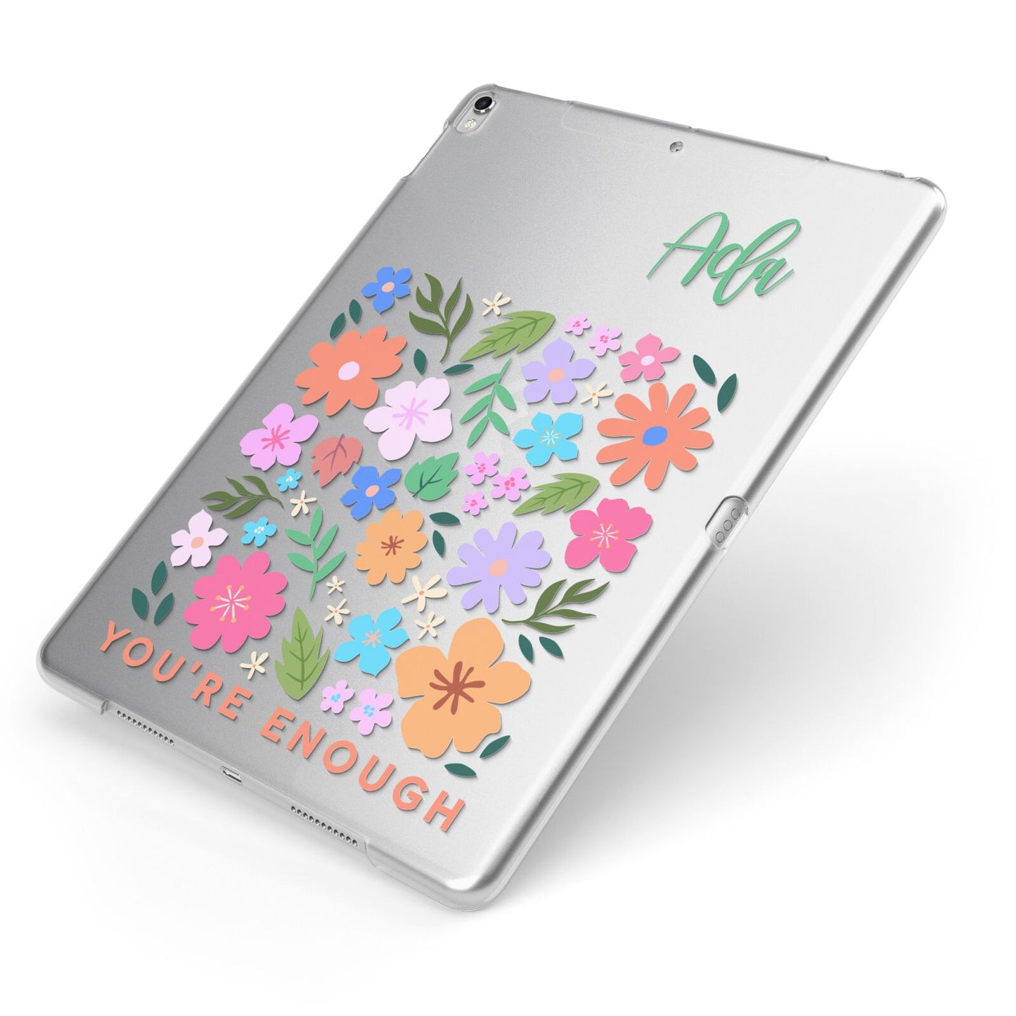 Floral Poster Apple iPad Case on Silver iPad Side View