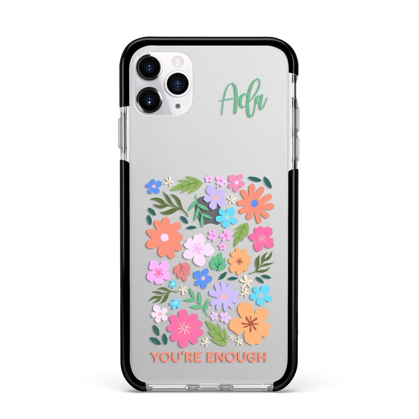 Floral Poster Apple iPhone 11 Pro Max in Silver with Black Impact Case